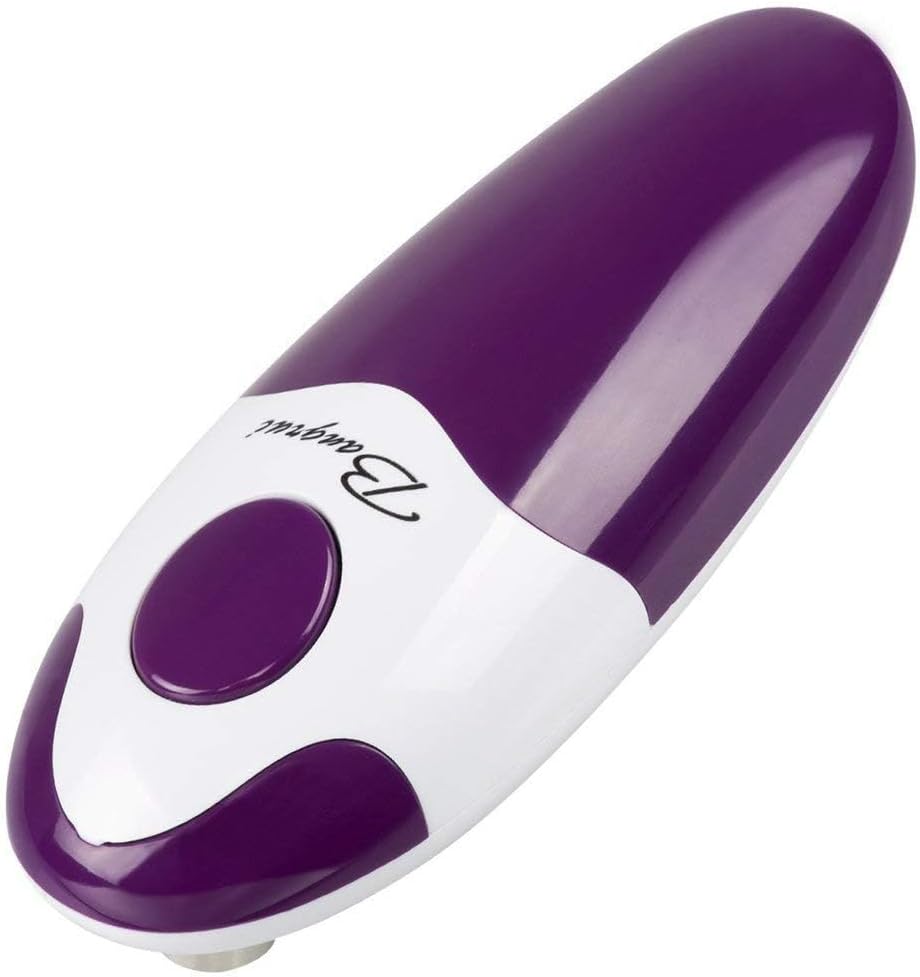 Electric Can Opener, Restaurant Can Opener, Kitchen Can Opener, Creates Regular And Smooth Edges, BangRui Automatic Can Opener With One-Touch Switch, Chef\'s Best Choice (Purple)