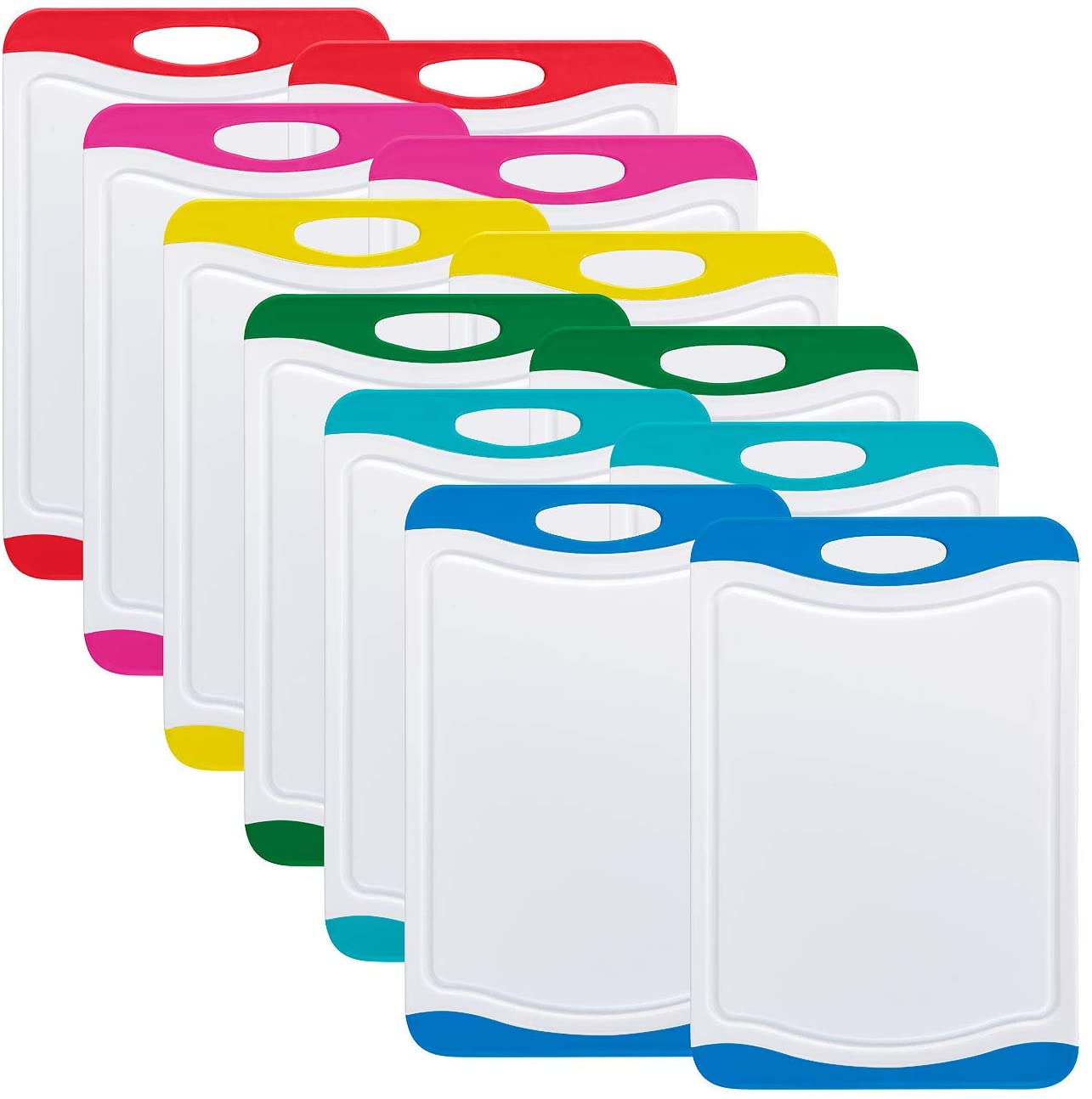 Rosenstein & Söhne Chopping Boards: Set of 12 Chopping Boards in 6 Colours, Anti-Bacterial, 29 x 20 cm (Board)