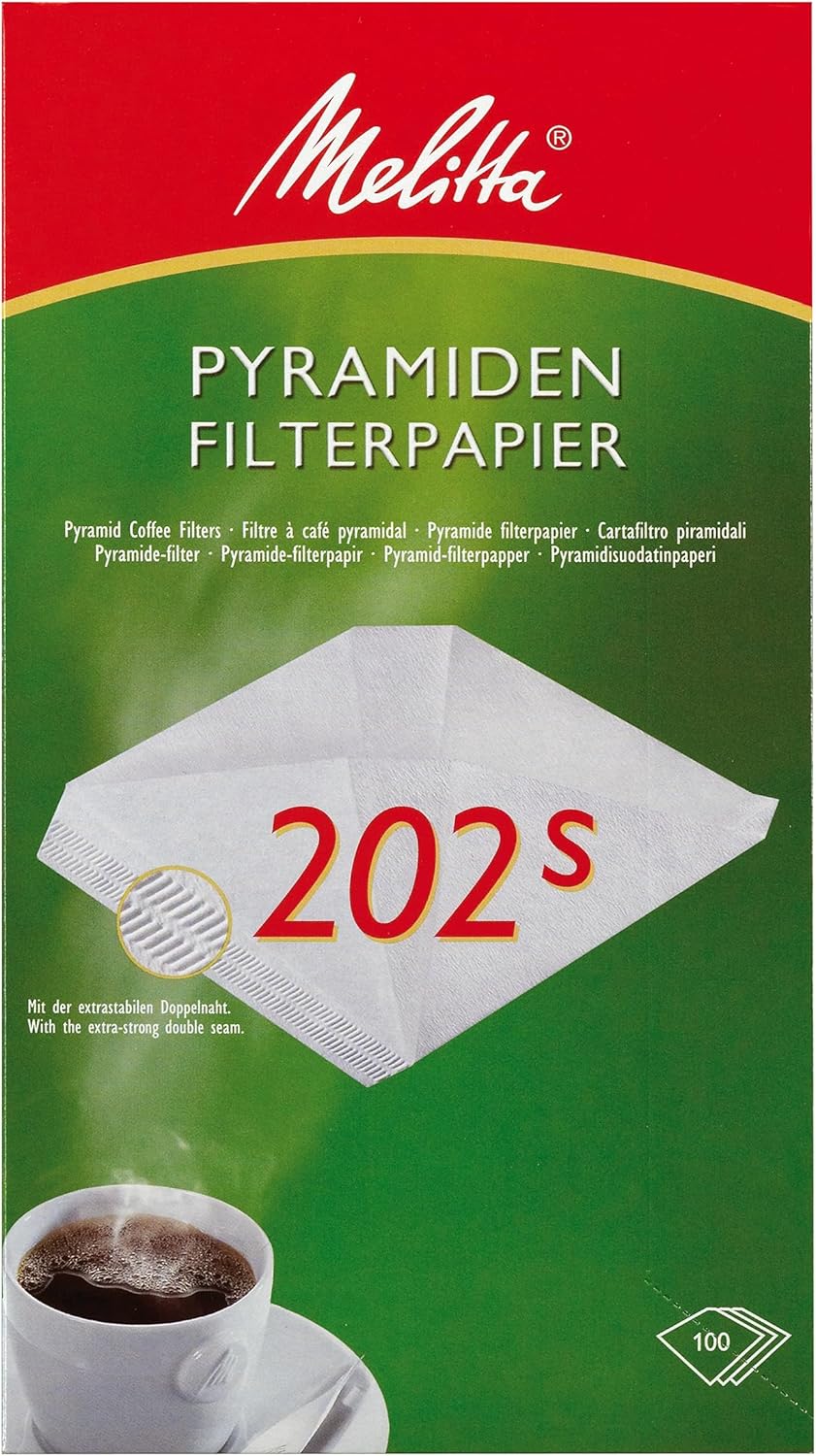 Melitta filter paper 202 S Pyramid – White (Pack of 100)
