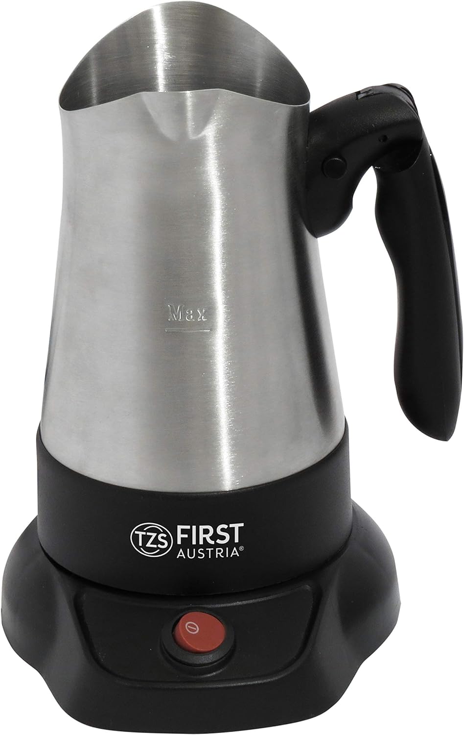 TZS First Austria Turkish Mocha Cooker 0.35L Kettle Kettle with Folding Handle Black Stainless Steel 800W