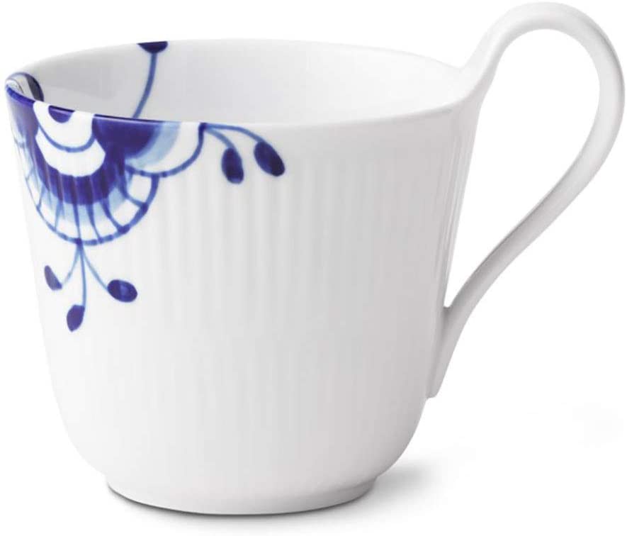 Royal Copenhagen Blue Mega Ribbed Mug High Handle 33 cl