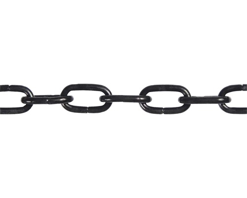 Watch chain Pösamo Ø 1.4 mm black galvanized steel, sold by the meter
