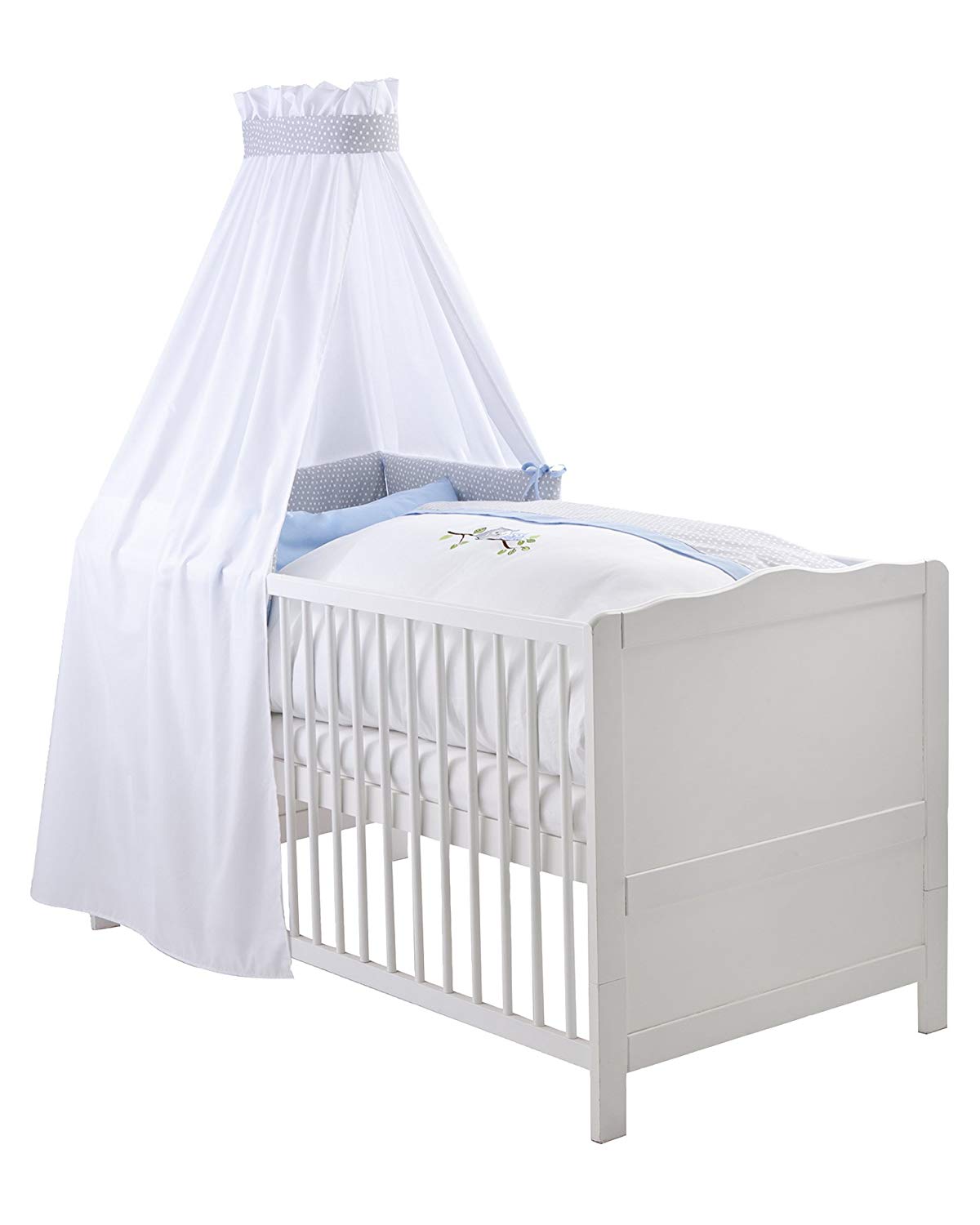 Julius Zöllner 5790014263 Bed Set Small Owls Blue with Appliqué 3-Piece