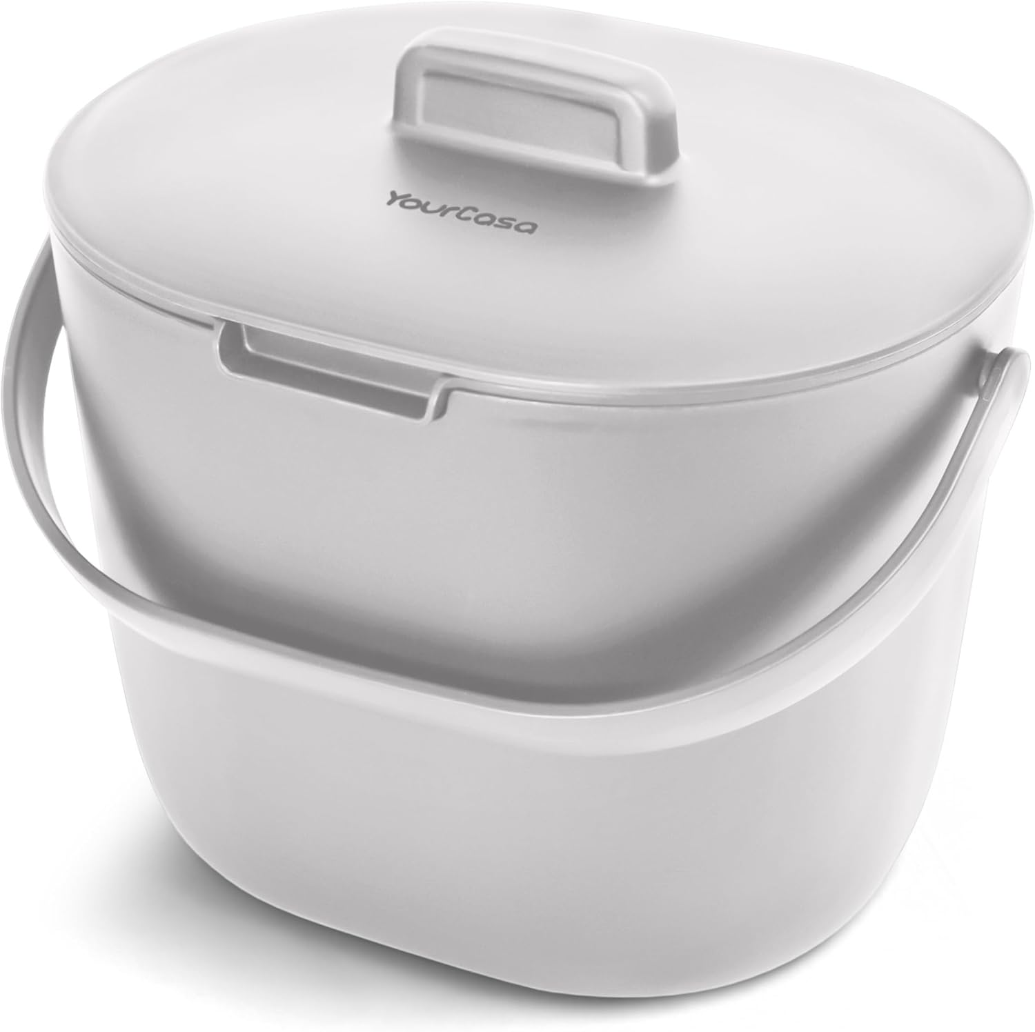 YourCasa Organic Kitchen Waste Bin, 3.6 L, Compost Bin for Everyday Organic Waste Container, Dishwasher Safe, Odor-Proof with Strainer and Ergonomic Handle, Organic Rubbish Bin, Small Composter,
