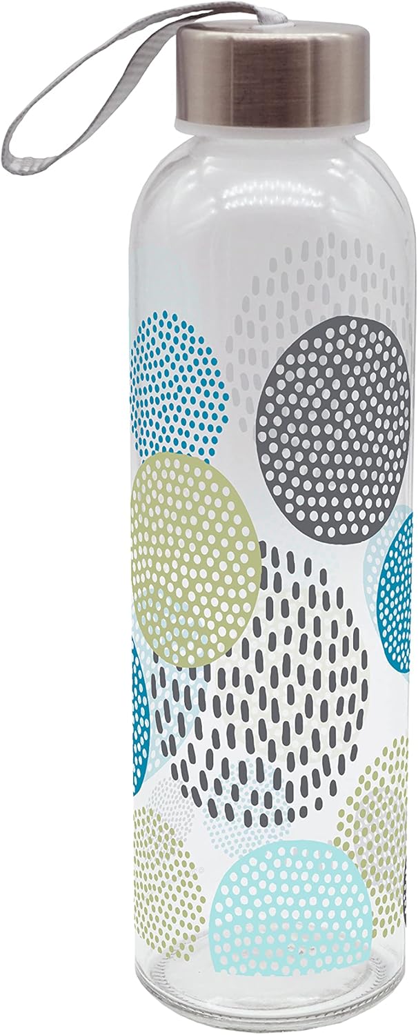 infinite by GEDA LABELS (INFKH) Unisex Youth Drinking Bottle Scandinavia Design 500 ml Glass, Colorful