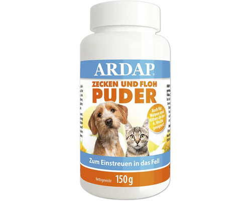 Vermin repellent ARDAP® tick and flea powder, for dogs and cats can 150 g practical powder for sprinkling into the fur, effectively protects against parasites including lice, mites and other pests
