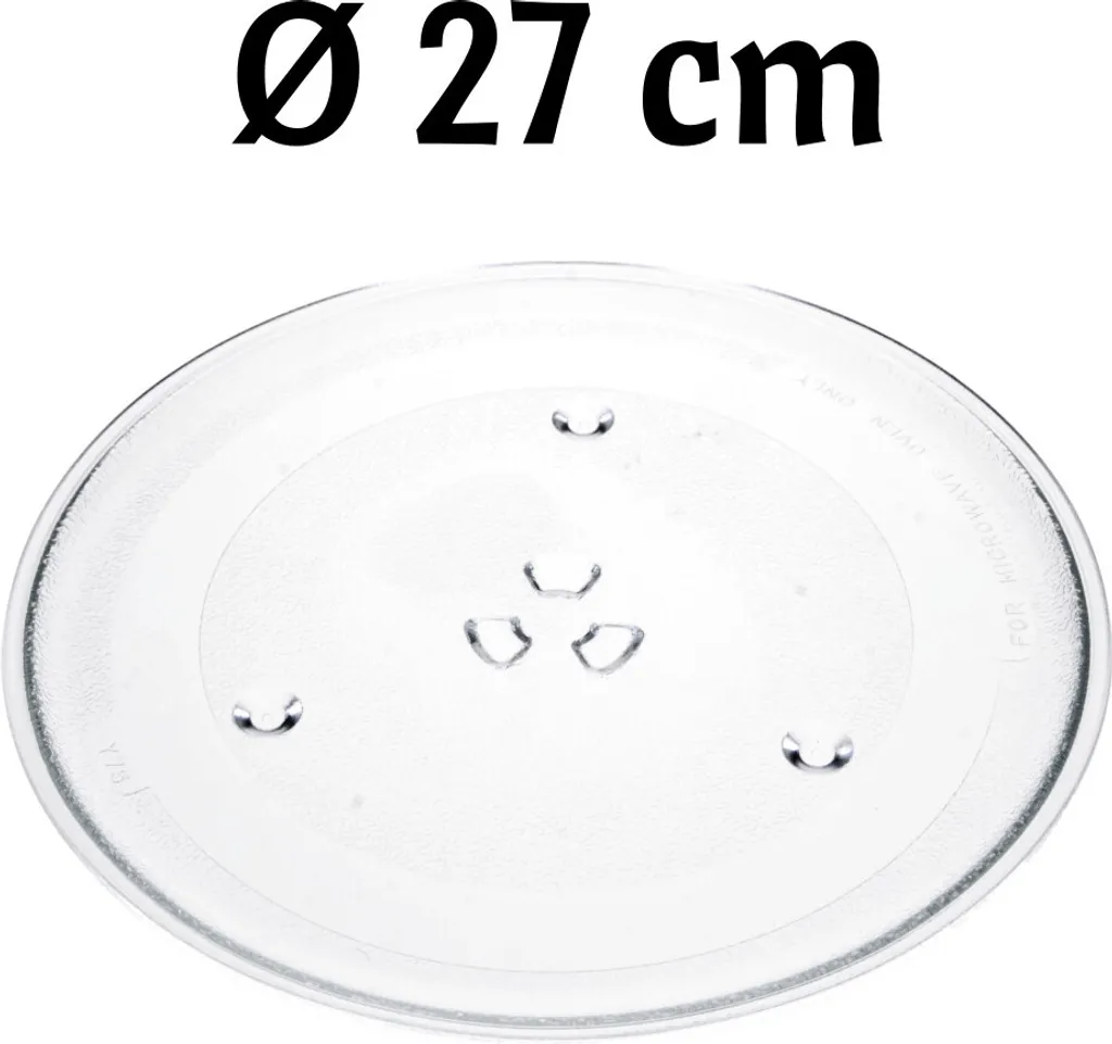 Sillar Universal glass microwave turntable 27 cm – replacement turntable with cloverleaf mount for microwaves