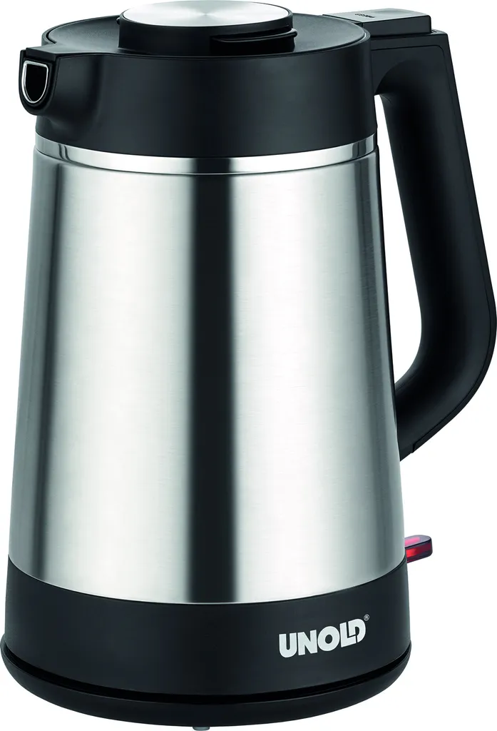 Unold 18715 Blitz Kettle - Stainless Steel Kettle, Black, 1.5 L, 1850 W, Rapid Boiler, 360° Rotatable 1.3 kg