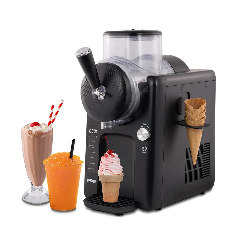 Unold 2-in-1 Slush & Soft Serve Ice Cream Machine Sofie Black 48956 – 150W, Compressor, 2L Container, 5 Programs, Soft Serve, Slush, Cocktails & Milkshakes
