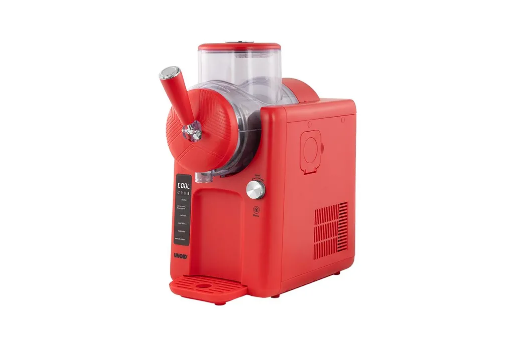 Unold 48953 Slush and Soft Serve Ice Cream Machine Sofie Red with Compressor, approx. 2 L capacity, 5 programs for slushies, soft serve, frozen cocktails, milkshakes in 30 min