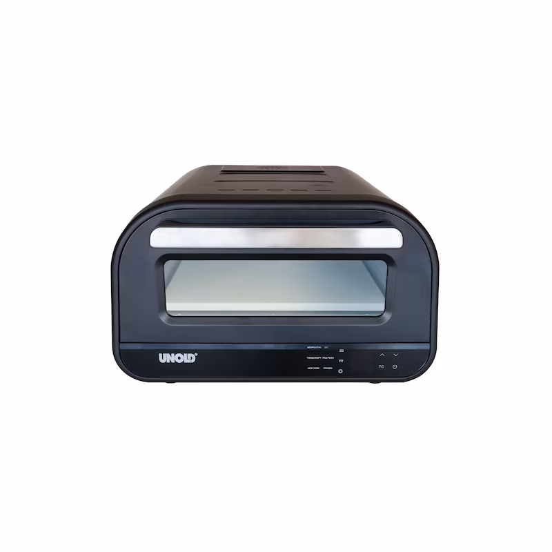 Unold 68815 Don Luigi Special Edition Black Steel Electric Pizza Oven with temperatures up to 450 degrees for the perfect pizza