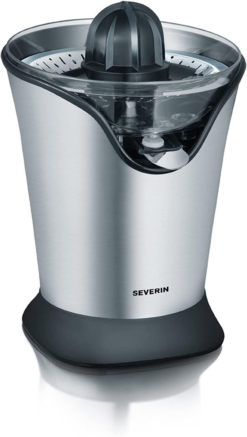 Severin Electric Citrus/Lemon Squeezer Juicer CP3534 / brushed stainless steel, black with 2 squeezing cones