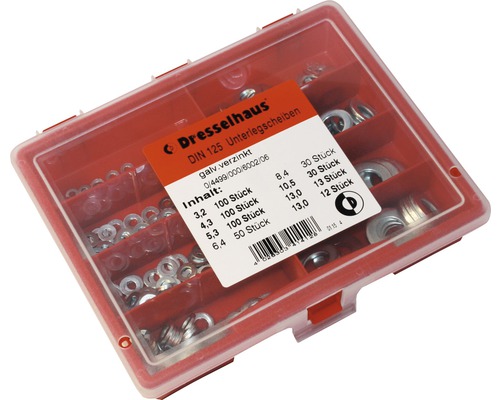 Dresselhaus Assortment of washers DIN 125 galvanized, 425 pieces