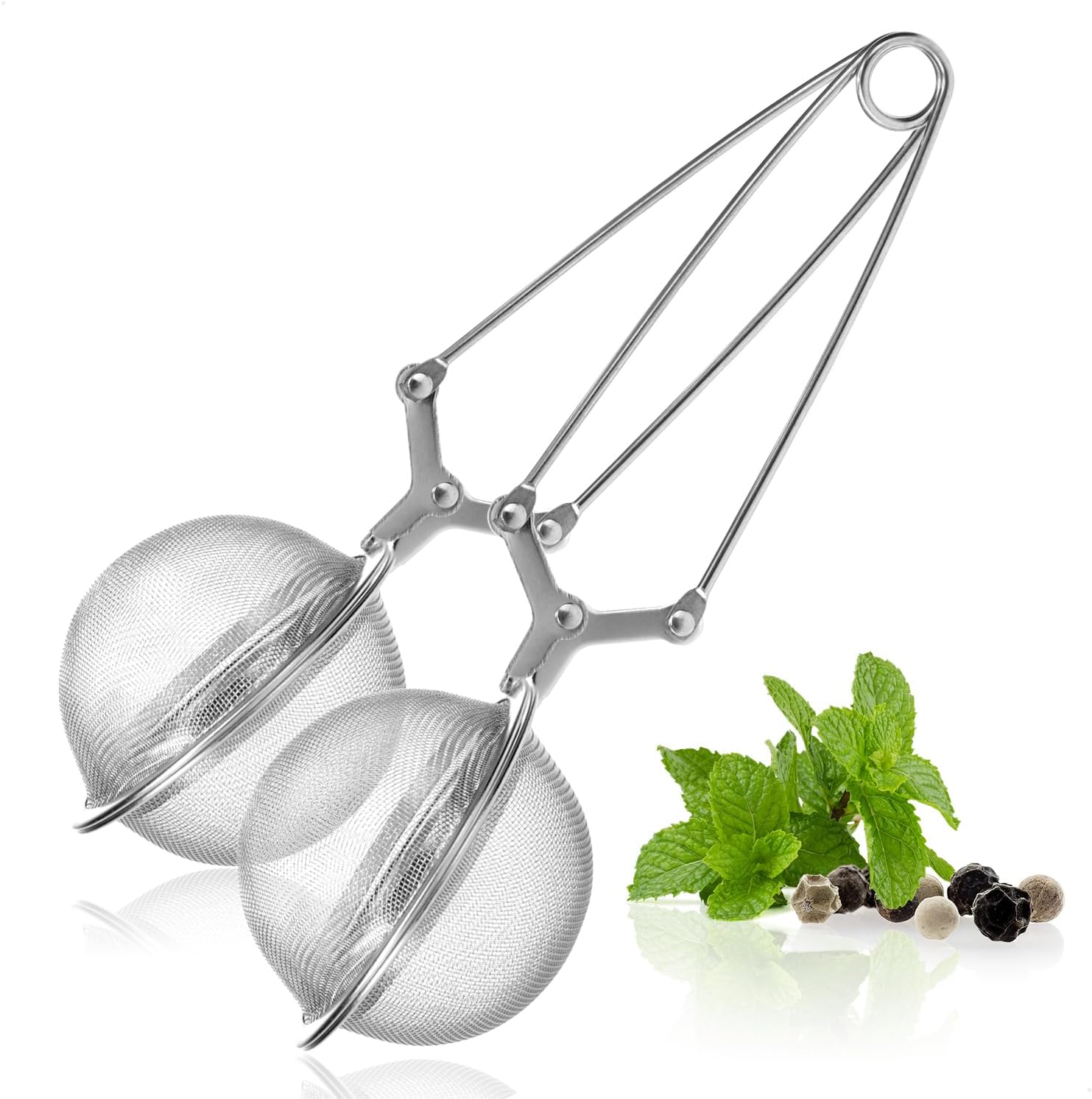 COM-FOUR® Tea Tongs in Various Sizes Stainless Steel Tea Infuser for Tea Lovers