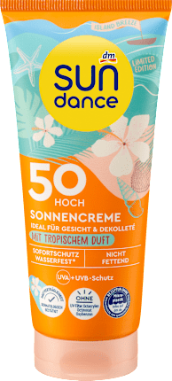SUNDANCE Sunscreen face with tropical scent, island breeze, SPF 50, 100 ml