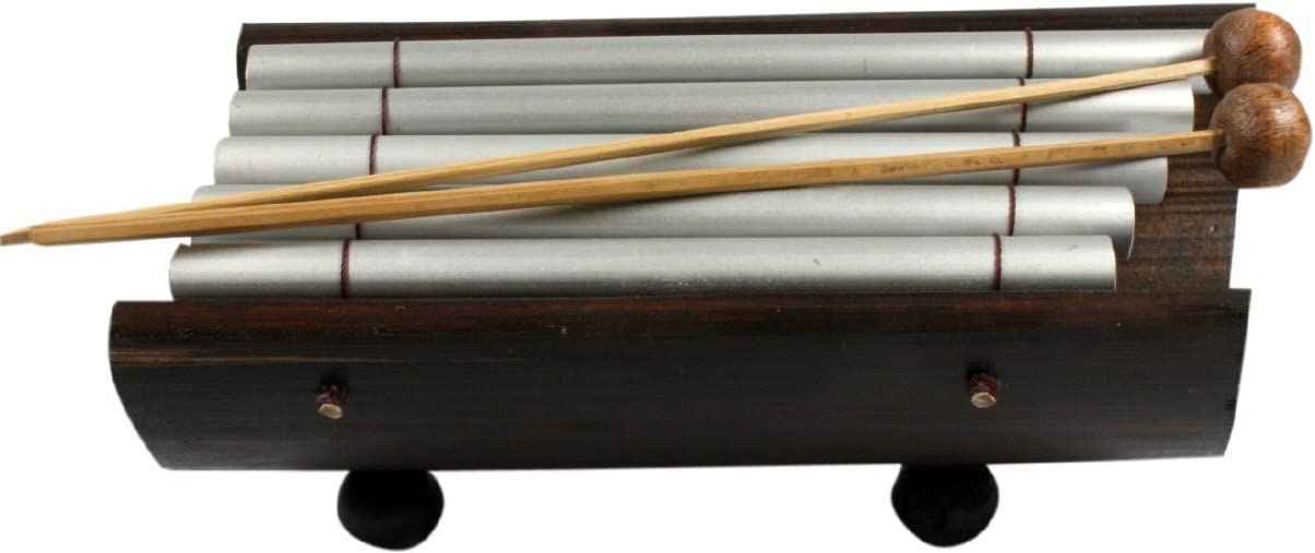 Guru-Shop GURU SHOP Table Wind Chime, Music Percussion Rhythm Sound Instruments, Model 2, Brown, 8 x 20 x 11 cm, Musical Instruments