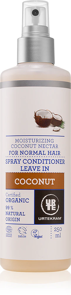 Urtekram Coconut regenerating leave-in conditioner provides moisture and shine
