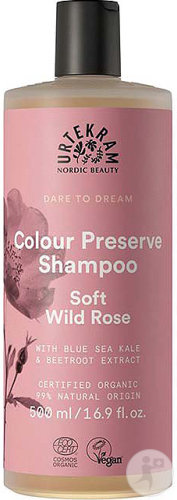 Urtekram Dare to Dream Soft Wild Rose Color Preserve Shampoo bottle 500ml