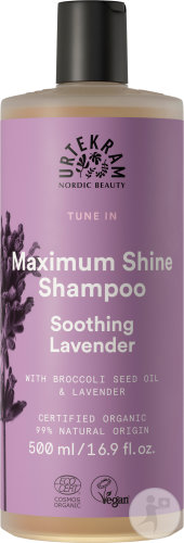 Urtekram Tune In Maximum Shine Shampoo Soothing Lavender bottle 500ml