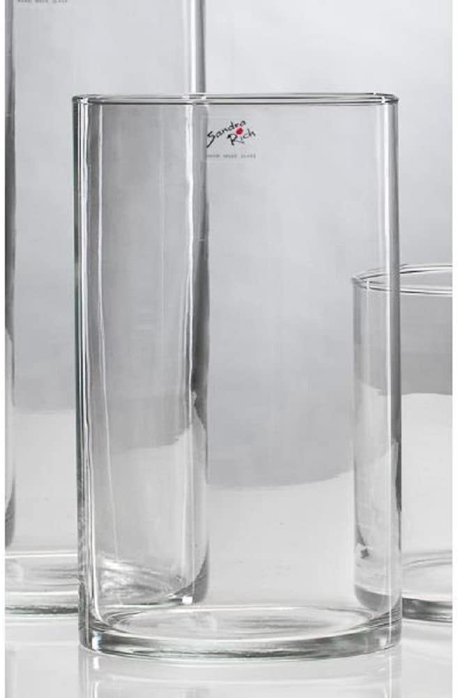 Sandra Rich Set of 12 Decorative Bottle Glass 25 cm Diameter 15 cm Glass Cylindrical Glass Round
