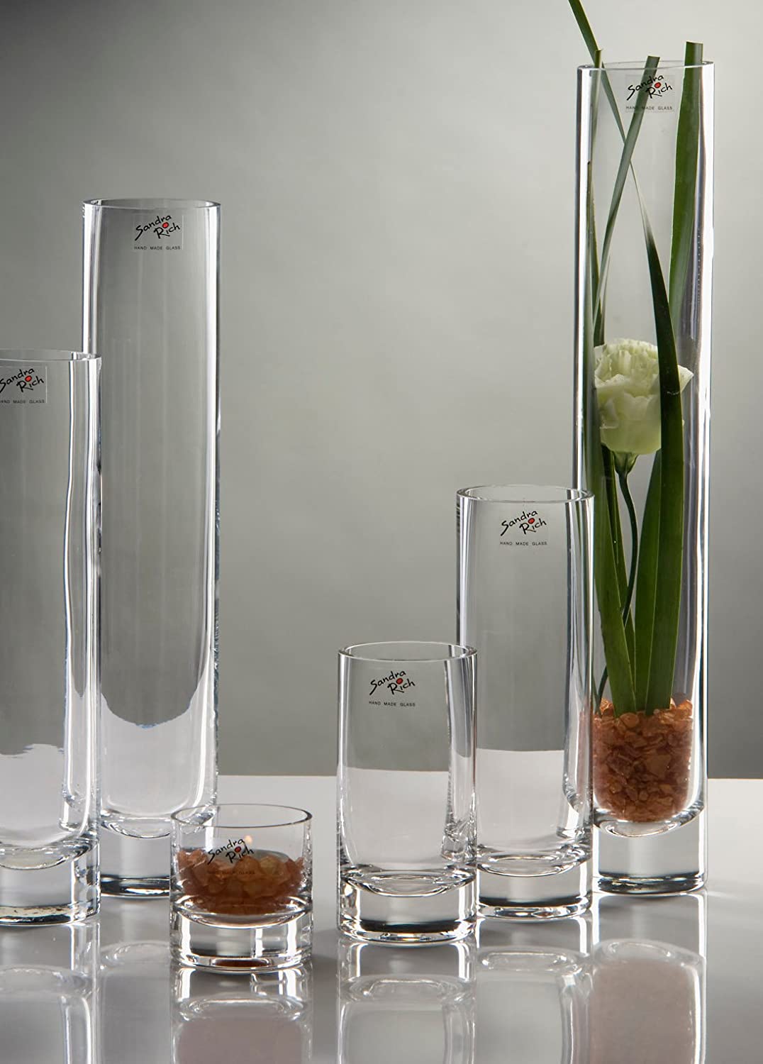 Sandra Rich glass vase SOLIFLEUR straight slim 36cm