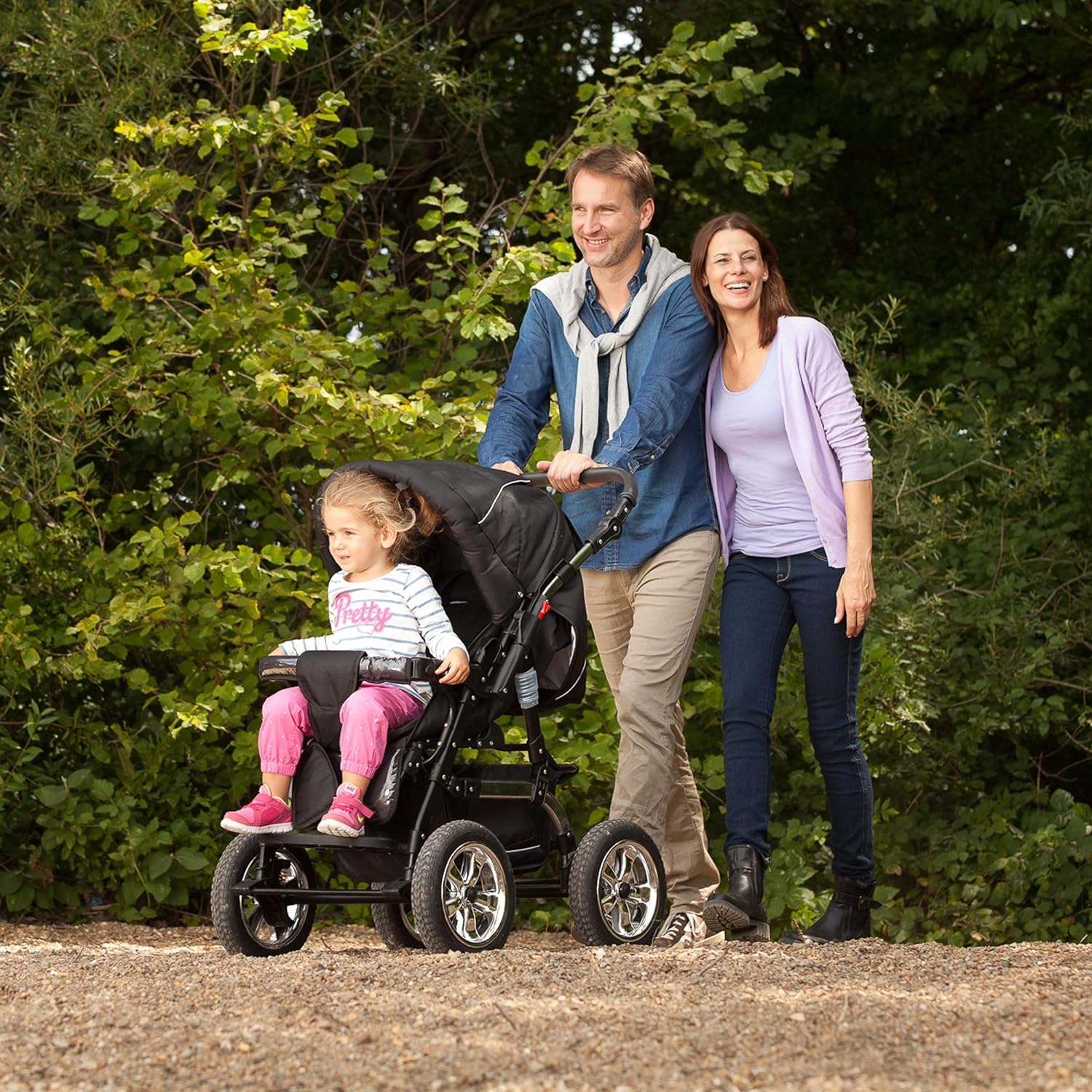 Bergsteiger Milano Combination Pushchair + Car Seat with Travel System (Megaset 10 Pieces) Colour: White Flowers