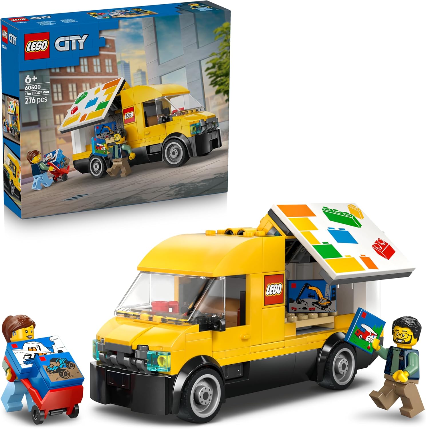 LEGO City Van - Model Building with 2 Mini Figures, Transport Trolley and Accessories - Birthday Gift for Boys from 6 Years - 60500