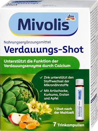 Mivolis Digestive shot ampoules, 7 pieces of 25 ml each, 175 ml