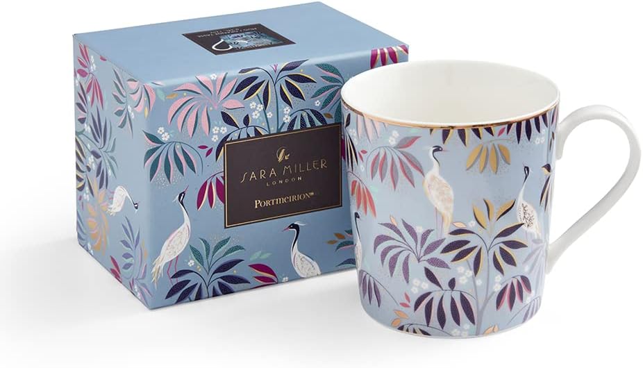 Sara Miller London Mug Portmeirion India Sky Blue - Crane Garden