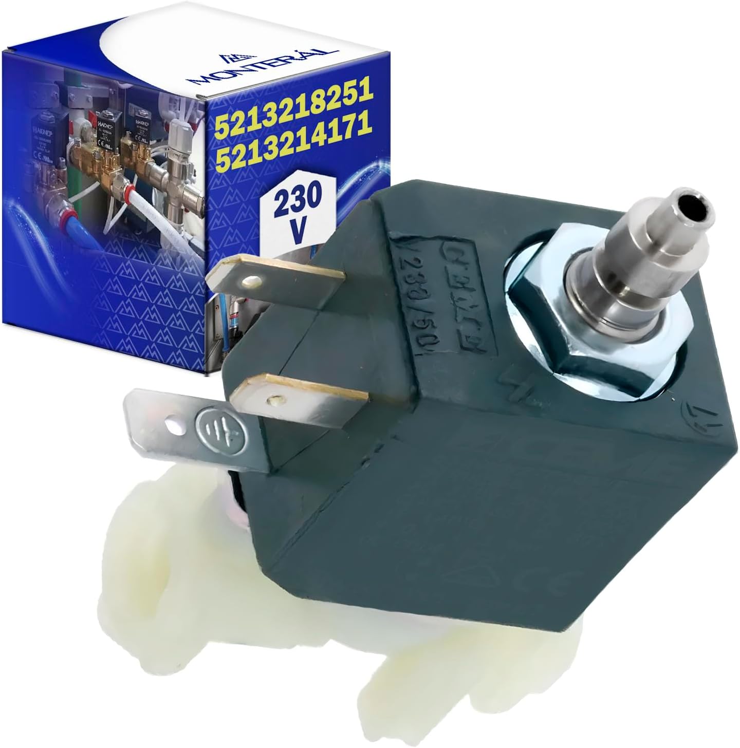 MONTERAL Electric Valve 230 V 3 Way for Coffee Machine Super Automatic with Original Code 5213218251 5213214171 5213215961 5213220251 for Delonghi