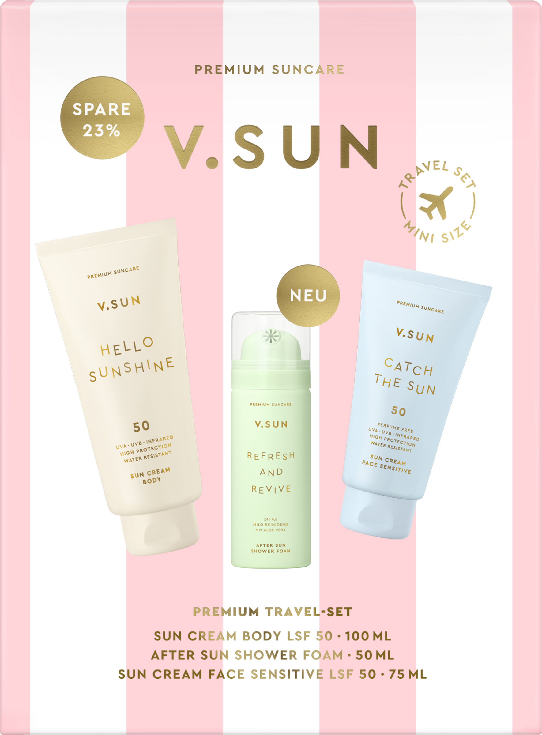 V.SUN Premium Suncare Travel Set 225 ml