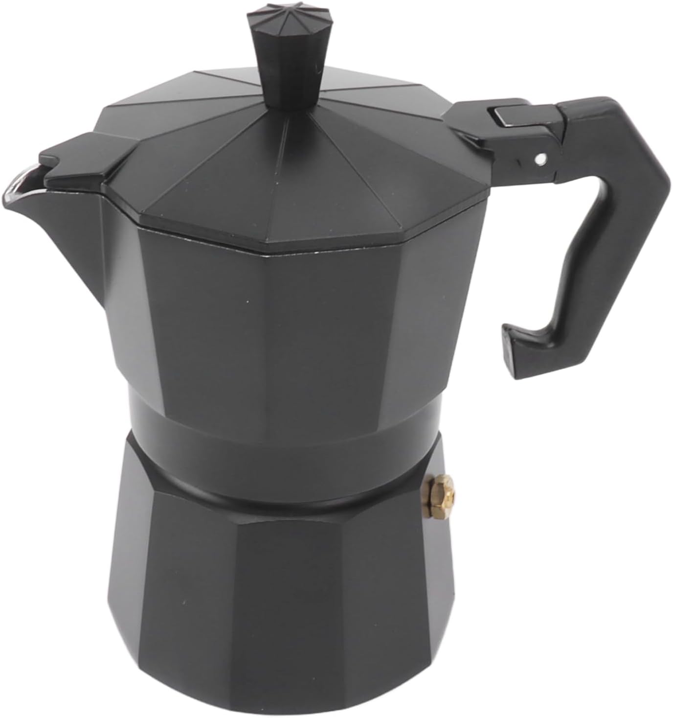 Stove Moka Pot, Portable Aluminium Alloy Moka Pot, Hand Brewed, Evenly Distributed Heat for Camping (Black 150 ml)