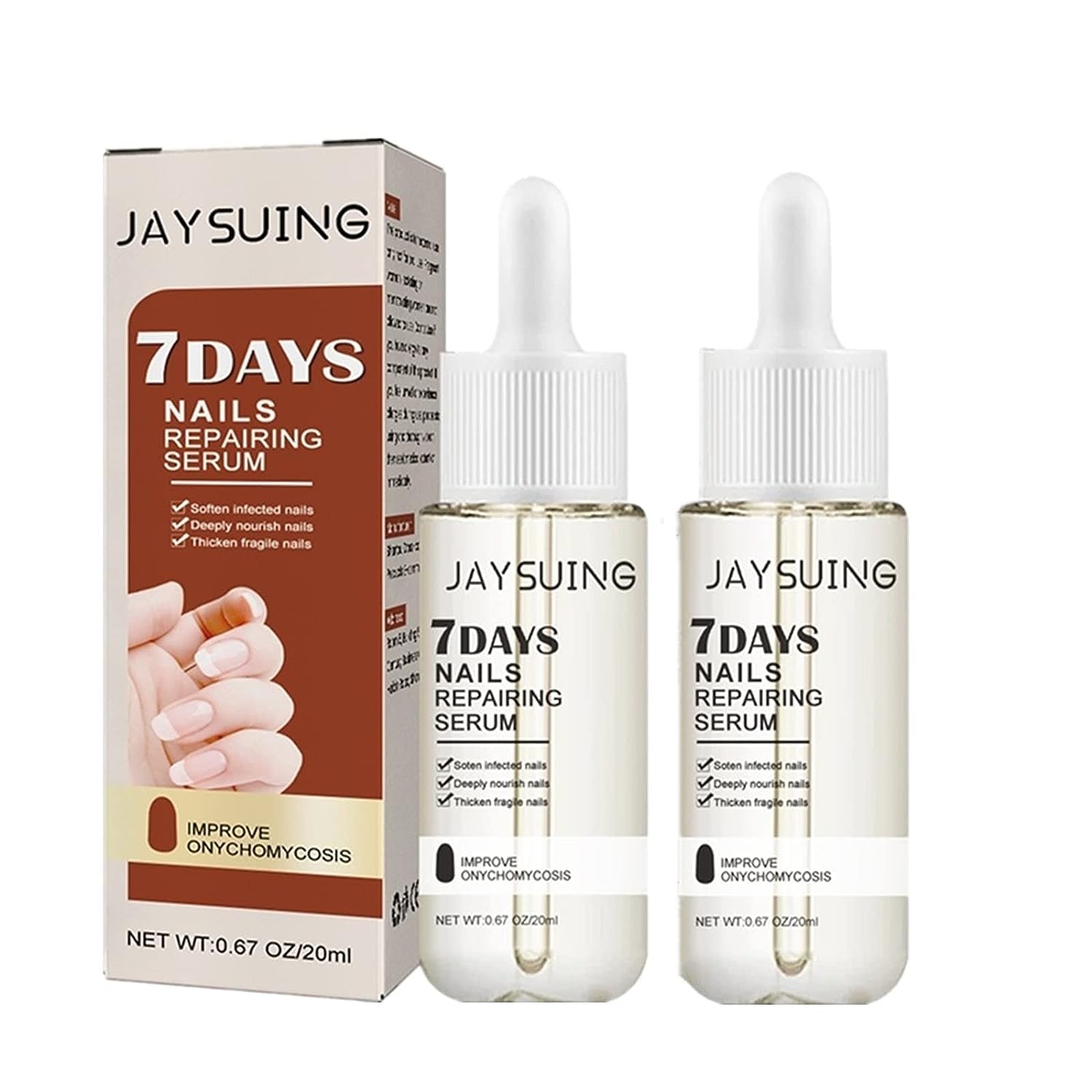 JOKBEN GFOUK 7 Days Nail Growth and Strengthening Serum, 7 Day Serum for Nail Growth and Strengthening, Stronger Nails in 1 Week, Toenail Repair Treatment Serum (b-2 Pieces)