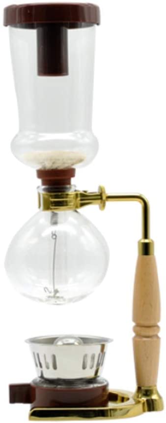 Zengqhui Kaffee-Siphon-Kanne Syphon Kaffeemaschine Haushalts Manuelle Kaffeemaschine Appliances Syphon Brewing Coffee (Farbe : Beige, Size : 36x15cm)