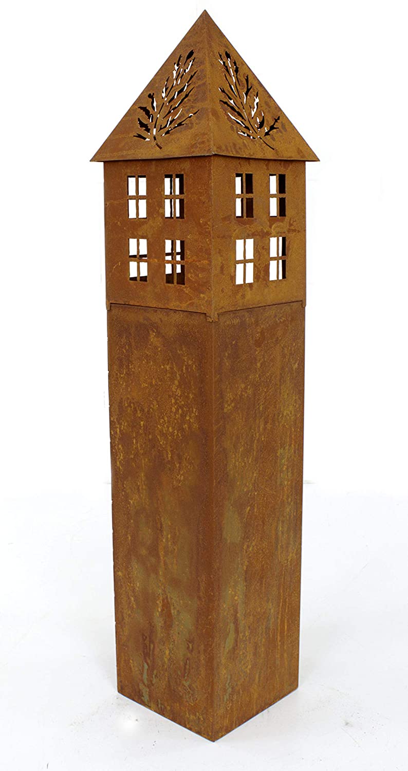 Daro Deko Metal Lantern Pillar Rust