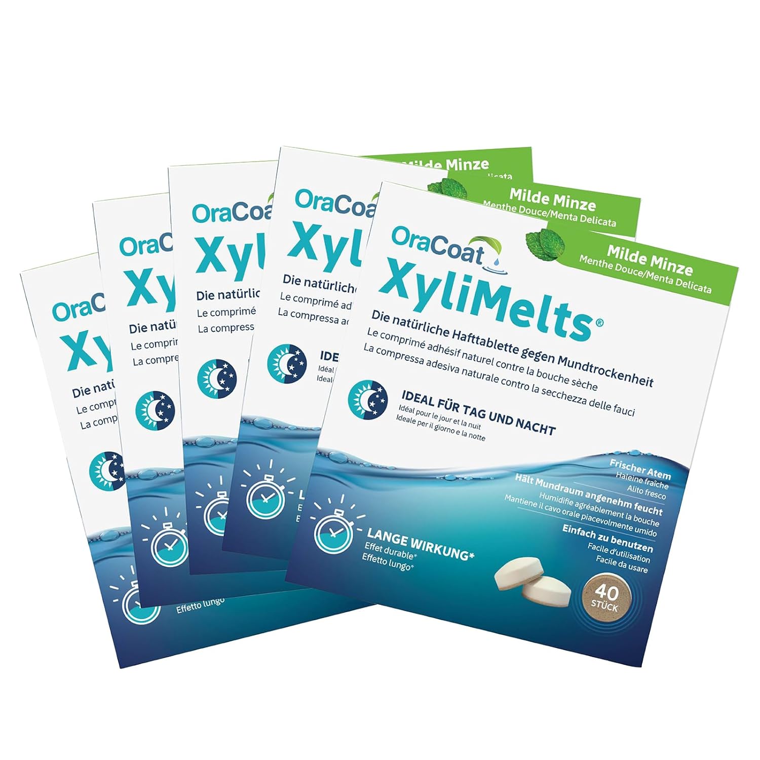 XyliMelts Mild Mint Pack of 200 [Economy Pack] - Adhesive Tablets Against Dry Mouth - Moist Your Mouth During Sleep 4-8 Hours - Subtle Mint Flavor - Against Dry Mouth