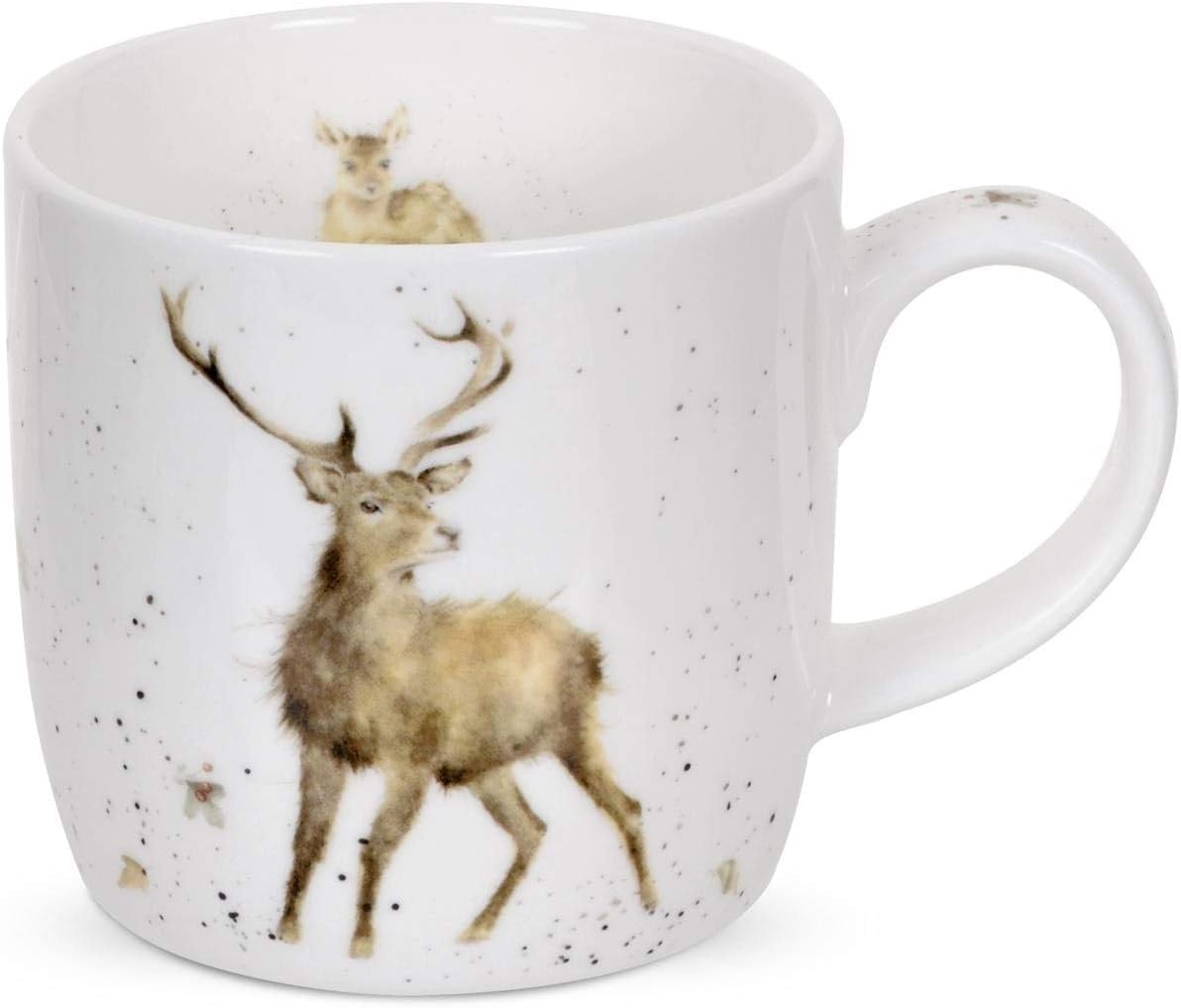 Portmeirion Royal Worcester Wrendale Designs Wild at Heart Deer Fine Bone China Mug Single