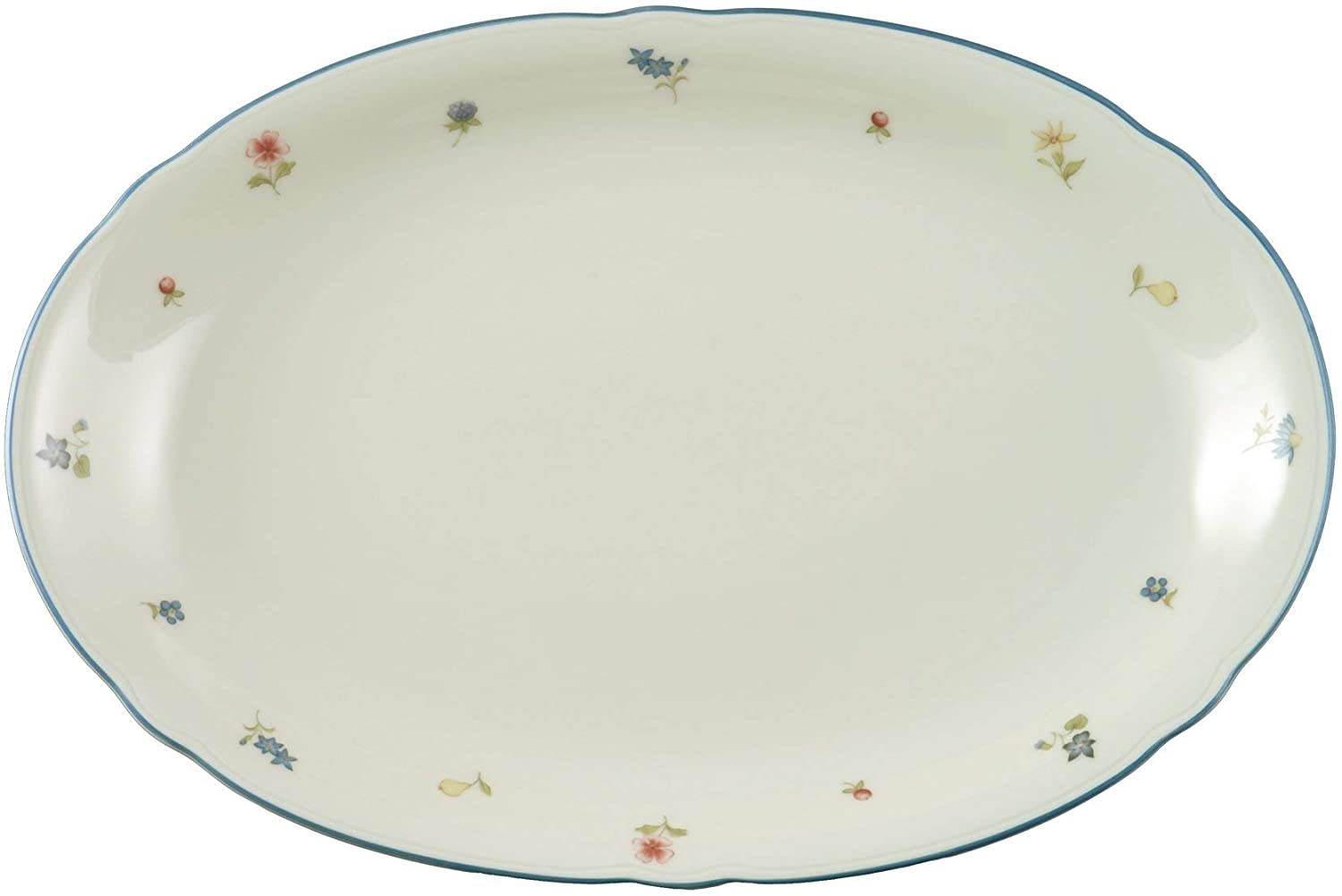 Seltmann Weiden Marie Luise 001.294437 Oval Plate/Serving Plate with Scattered Flower Design Diameter 31 cm