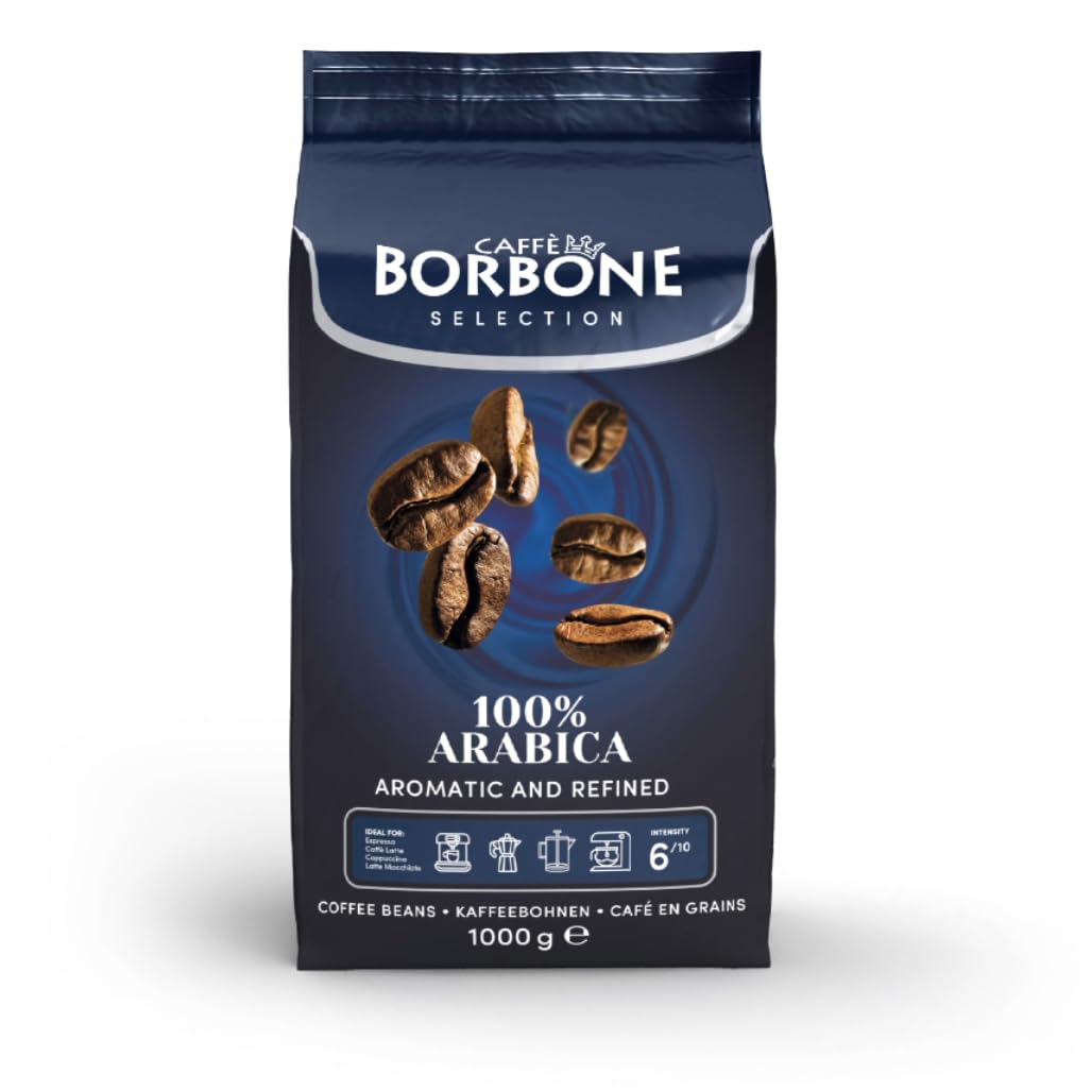Caffè Borbone Selection 100% Arabica Whole Coffee Beans 1000 g Fruity Flavor Medium Coffee Roasting Level 100% Arabica Beans 1 kg Bag Medium Coffee Roasting Level