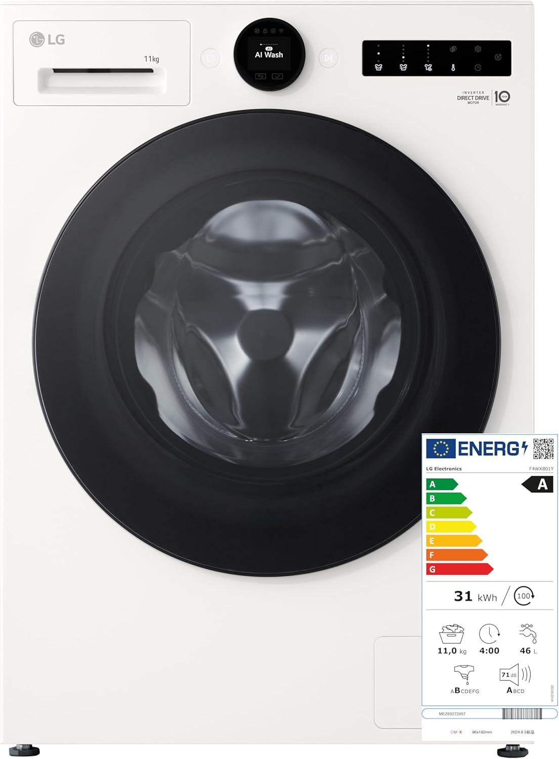 LG F4WX801Y front-loading washing machine