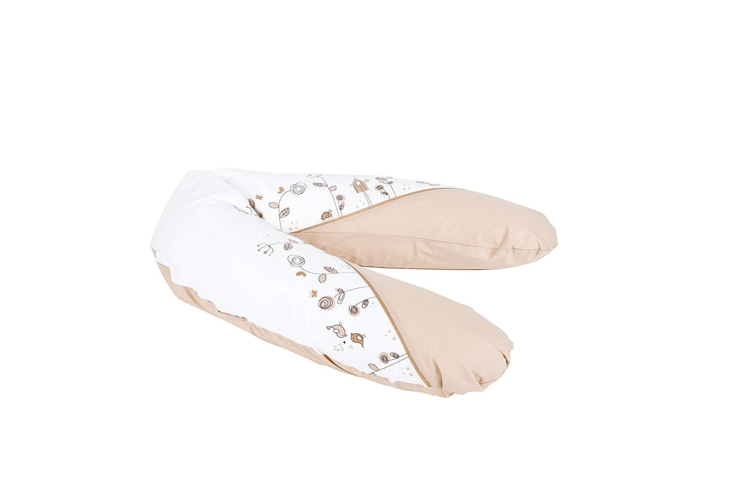 Traeumeland Träumeland T040508 Breastfeeding and pregnancy pillow/Design 11) with Low-Noise EPS Polystyrene Bead Filling/100% Cotton, Size 190 cm