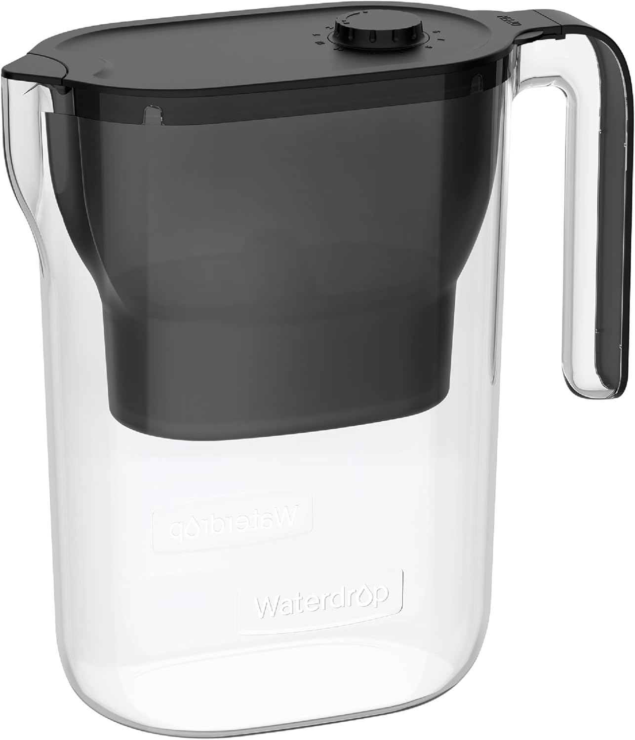 Waterdrop Water Filter Jug Fridge Water Filter Jug with 3 Month Filter, 2.5 L, Reduces Fluoride, Chlorine and More, NSF Certified, BPA-Free, Black (Replacement Filter: WD-PF-01A Plus)