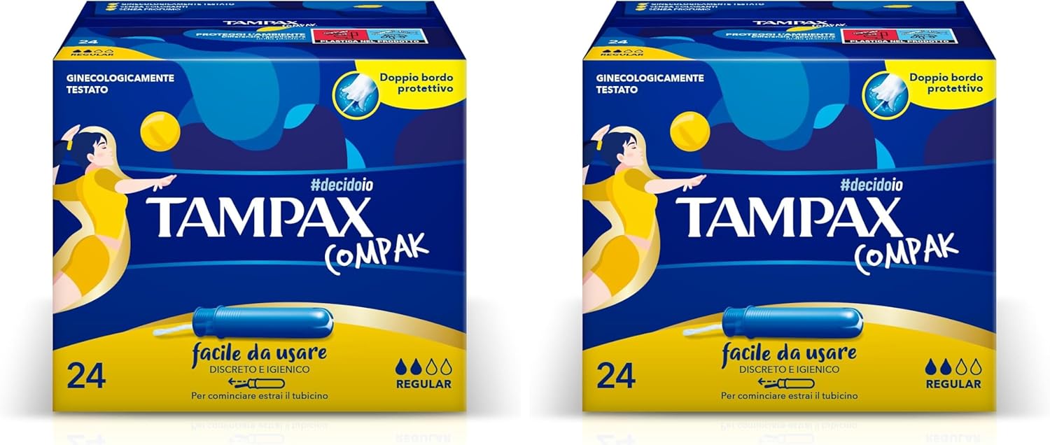 Tampax Compak Regular Tampons x 24 cm with Applicator - (Pack of 2)