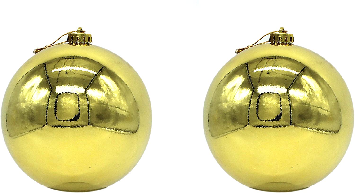 DARO DEKO DARO Decorative Christmas Baubles XXL Diameter 15 cm-Pack of 2 Shiny Gold