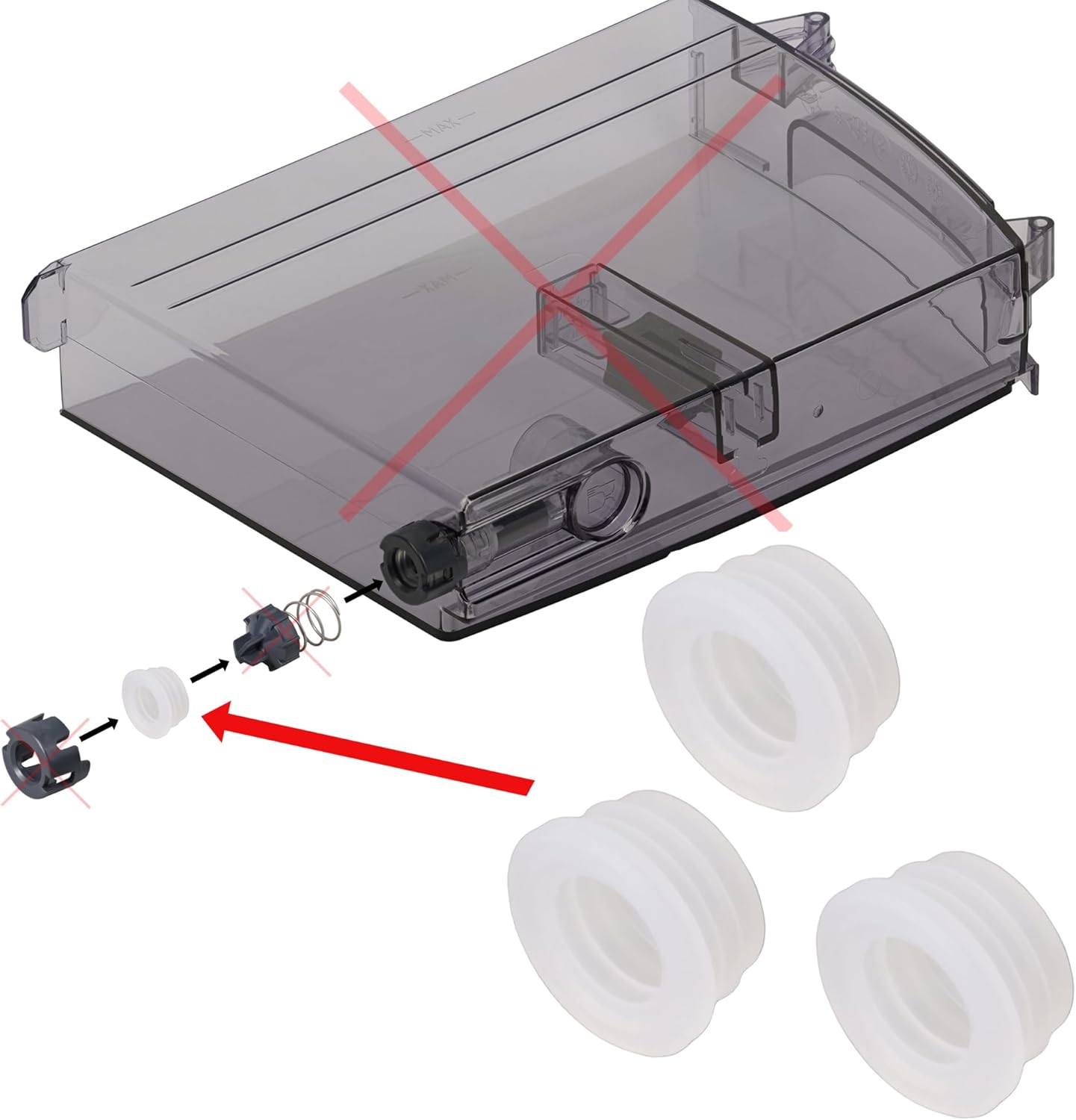 Snapworld-Kaffee 3 x Lip Seal for Delonghi ECAM & ESAM Water Tank Water Container such as 5313231691, 5313235921