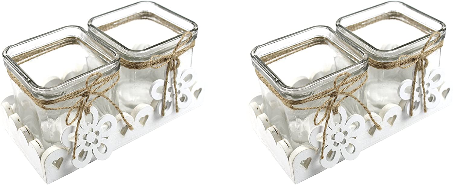 Decoline 2-Piece Tea Light Holder with Flower Pendant (Pack of 2)