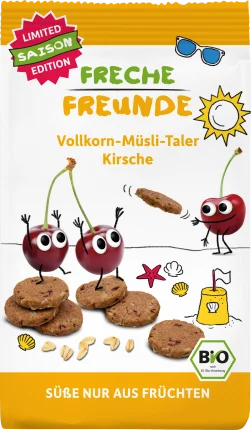 FRECHE FREUNDE Children's cookies whole grain muesli thaler cherry, from 3 years, 100 g