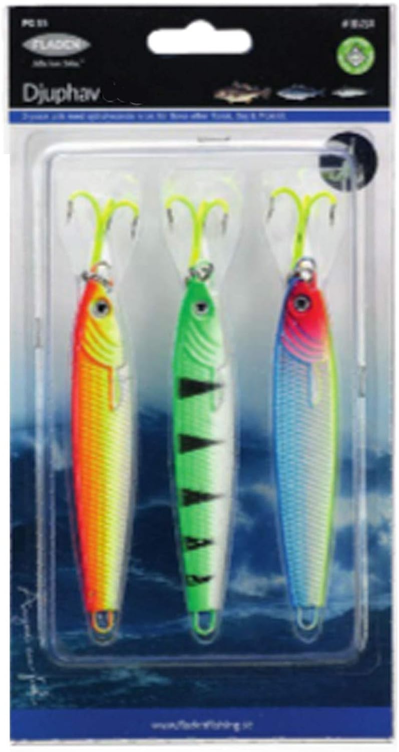 Fladen Djuphav Pirk Set - This 3-Piece Set Includes Different Coloured Pirk