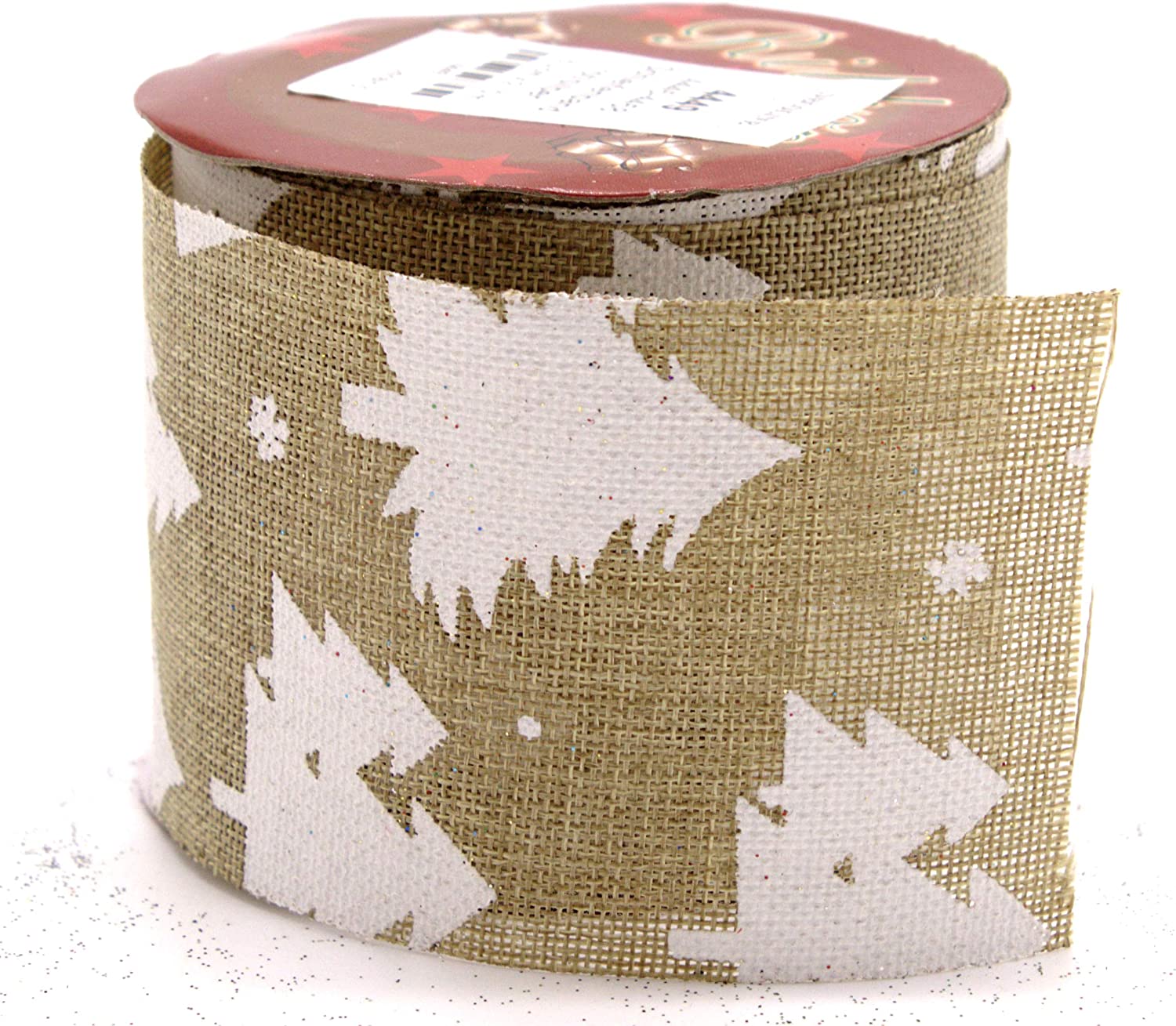 Daro Deko Jute Ribbon 6 Cm X 2.7 M With White Or Red Patterns-1 Piece Or 3 