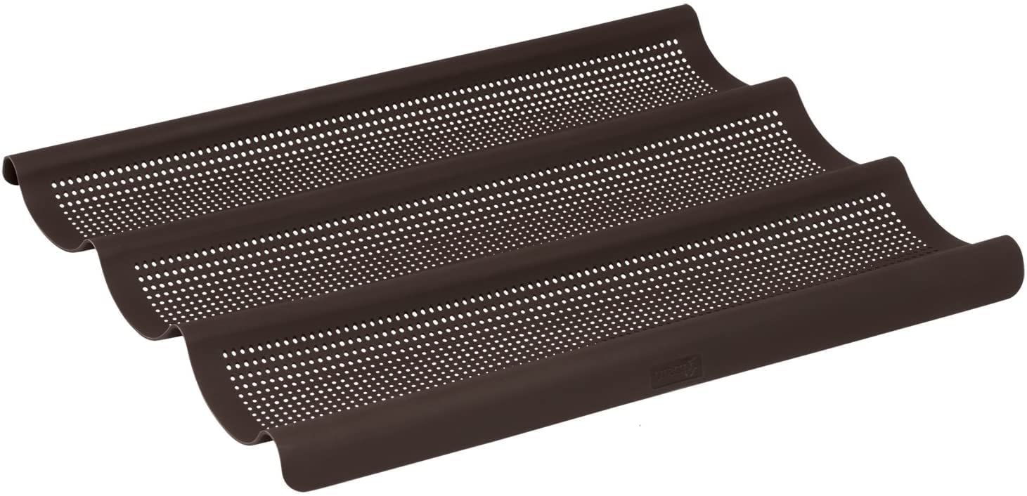 Lurch FlexiForm 85085 Baguette Triple Bread Mould for 3 Baguettes (36 cm) 100% BPA-Free Platinum Silicone Brown